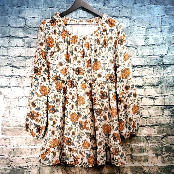 Ophelia Roe | NWOT Cottagecore Boho Floral Tunic Top - Picture 1 of 10